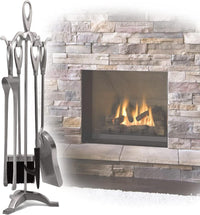 5 Piece Fireplace Tool Set Silver Wrought Iron 25.2"(64cm)