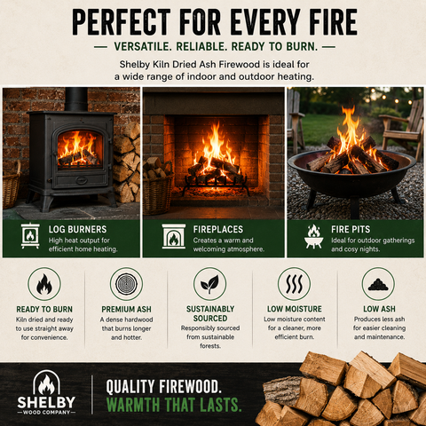 Kiln Dried Ash Firewood Logs 60L