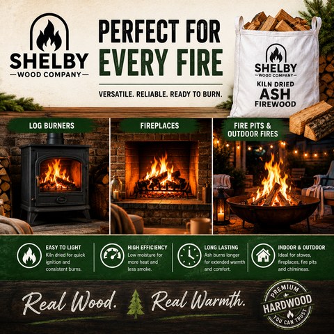 Kiln Dried Ash Firewood Logs 60L