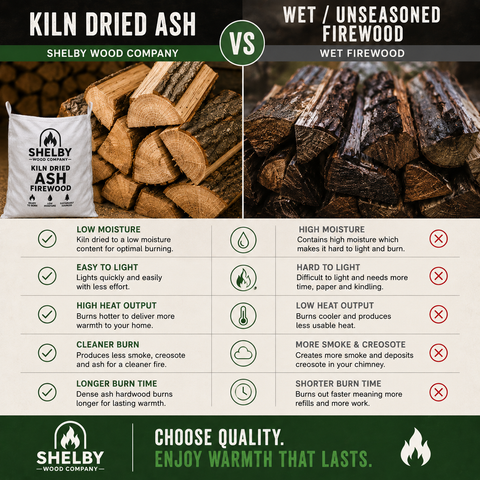Kiln Dried Ash Firewood Logs 60L