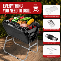 Portable Foldable Charcoal Suitcase BBQ Grill