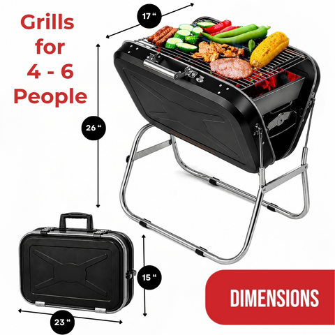 Portable Foldable Charcoal Suitcase BBQ Grill