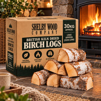 30kg BRITISH Kiln Dried Birch Hardwood Logs