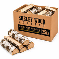 25kg Fire Pit Kiln Dried Birch Hardwood Logs