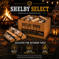 25kg Fire Pit Kiln Dried Birch Hardwood Logs