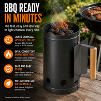 Large Charcoal Chimney Starter for BBQ