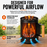 Large Charcoal Chimney Starter for BBQ