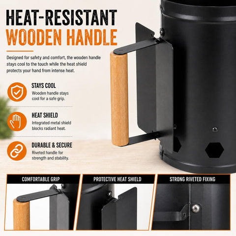 Large Charcoal Chimney Starter for BBQ