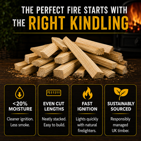 20kg Hardwood Briquettes + 1.3kg Kindling Wood Sticks Bundle