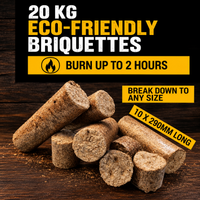 20kg Hardwood Briquettes and Kindling Wood Bundle