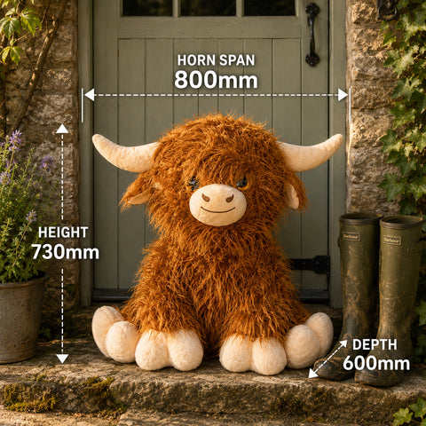 Giant Highland Cow Plush Soft Toy